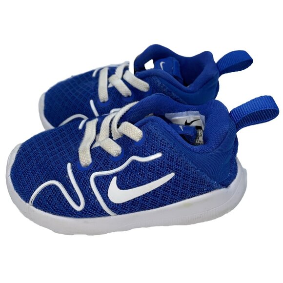 Nike Infant Running Shoes Size 4C Blue White 2018 Baby Toddler 844702-400 - Picture 3 of 11